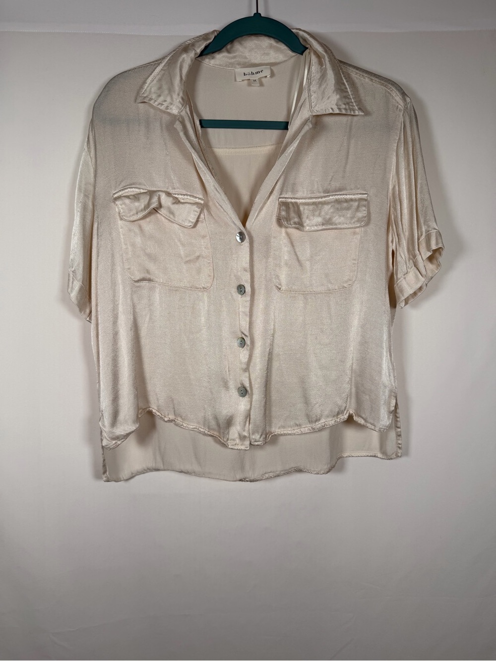 bohme Cream Short-Sleeve Button‎ Down Shirt